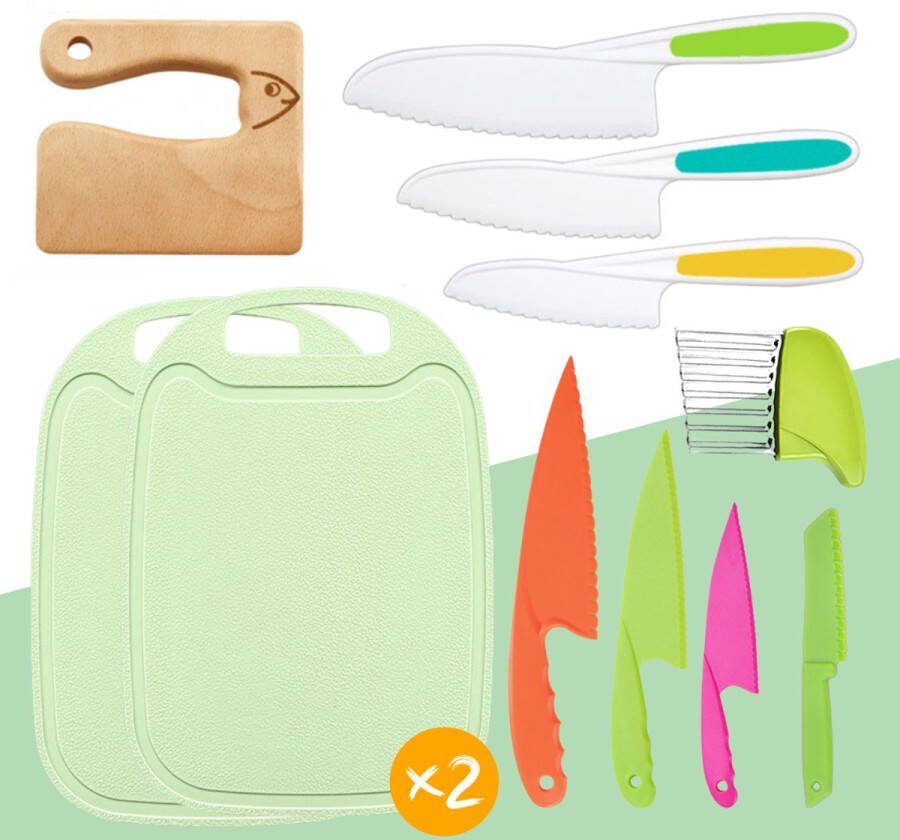 Kidstar kindermessen 11 delige set kindermes -Le petit chef Mes kind Keukenmes kinderen Kindermessenset Kinder koksmes