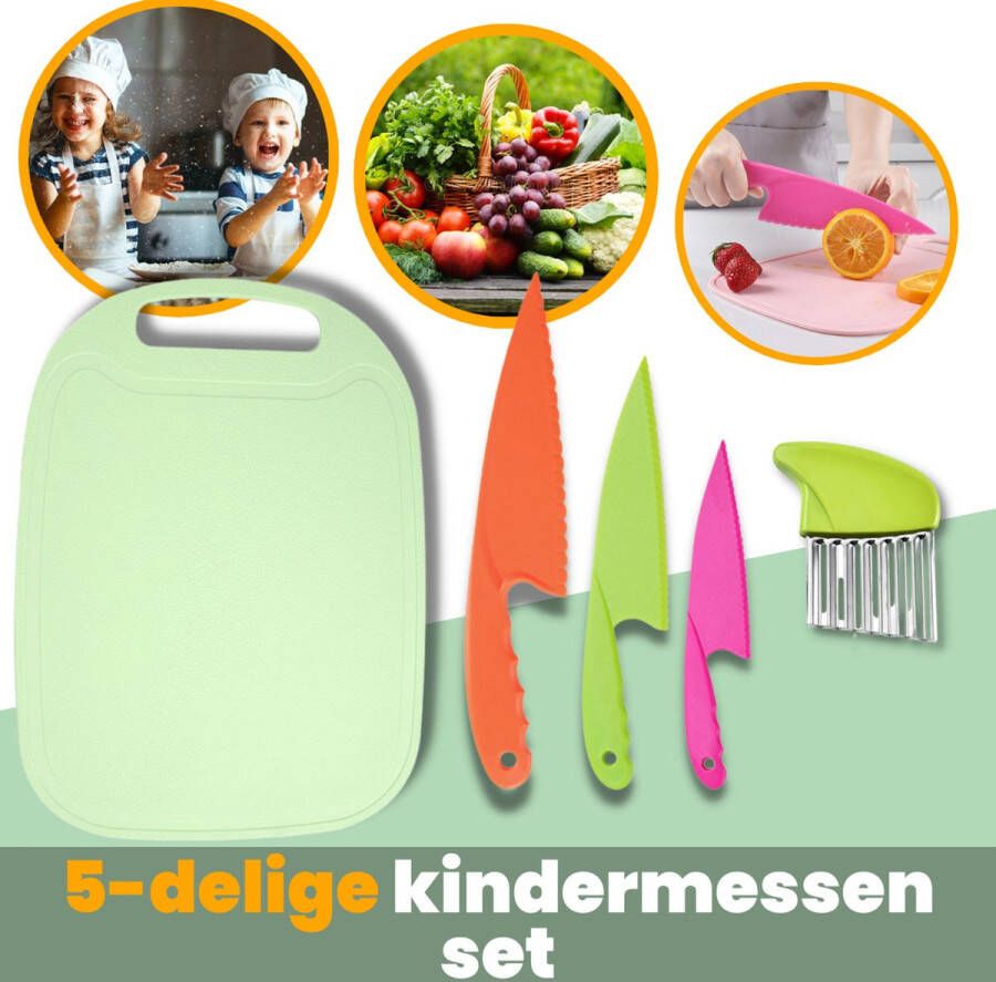 Kidstar kindermessen 5 delige set kindermes -Le petit chef Mes kind Keukenmes kinderen Kindermessenset Kinder koksmes