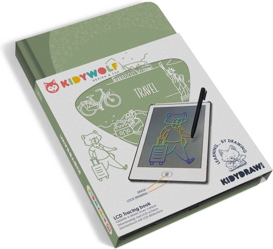 Kidywolf Kidydraw Mini tekentablet Travel Green