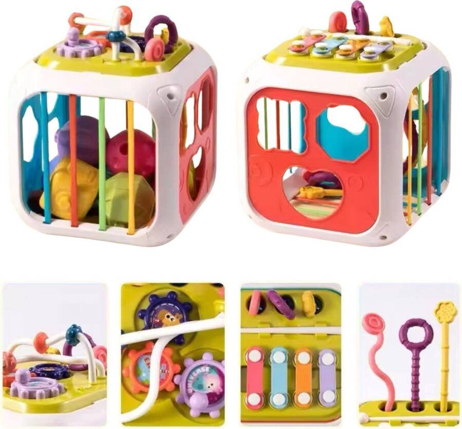 Kidzoe Kidozoe 7-in-1 Educatieve Activiteitenkubus Montessori Speelgoed- Speelgoed 1 jaar- Speelgoed 2 jaar- Baby Speelgoed- Kinderspeelgoed- Edcatief Speelgoed
