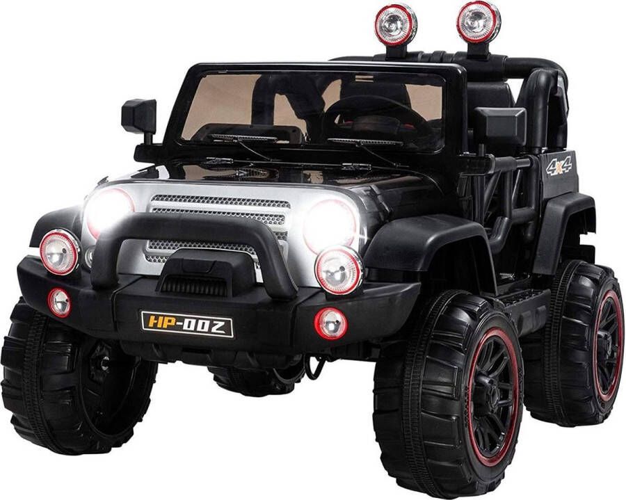 Kijana Jeep Elektrische Kinderauto 2-zits Zwart Krachtige Accu Op Afstand Bestuurbaar Veilig Voor Kinderen