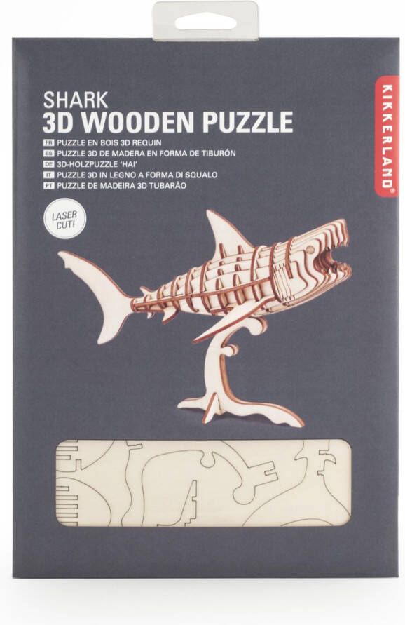 Kikkerland 3D puzzel van hout In de vorm van een Haai Schoencadeautjes Sinterklaas