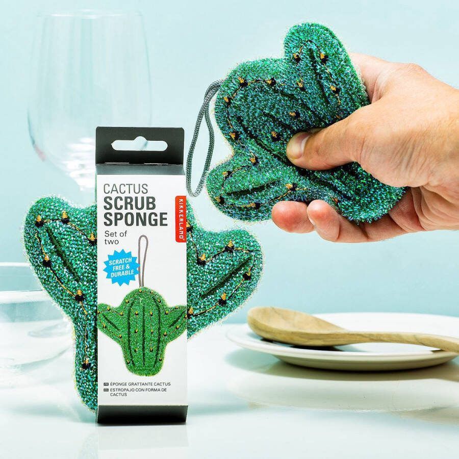 Kikkerland Cactus Schuursponsjes (set Van 2)