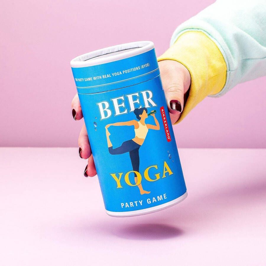 Kikkerland Drankspel Bier Yoga Karton Blauw
