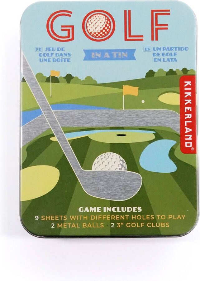 Kikkerland Golf in a Tin Mini golf spel Reisspel Inclusief meeneem blikje