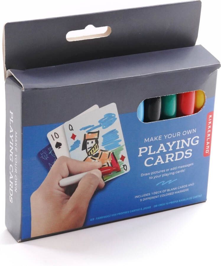 Kikkerland Maak je eigen speelkaarten Inclusief kaarten en stiften Creatief Knutselen