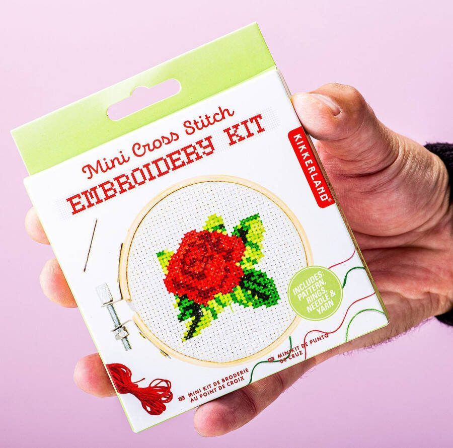Kikkerland Mini Borduurset Roos