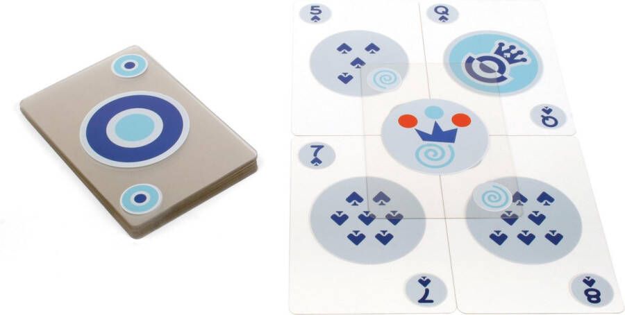 Kikkerland speelkaarten 6 5 x 9 cm PVC transparant 55-delig