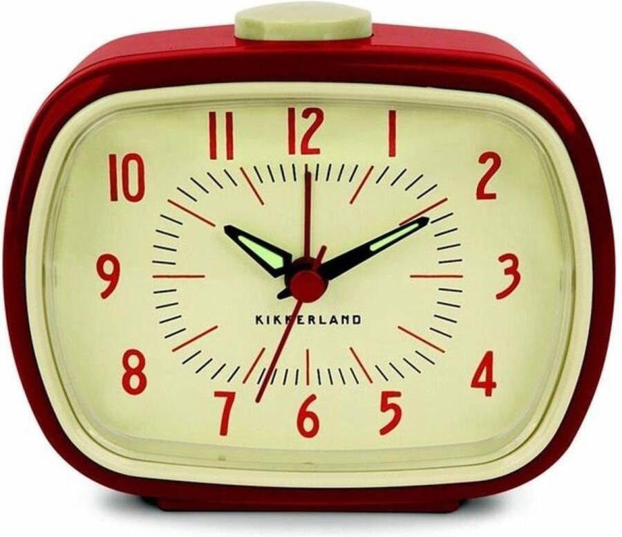 Kikkerland Retro Wekker Rood Classic Alarm Clock Vintage Slaapkamer accessoire