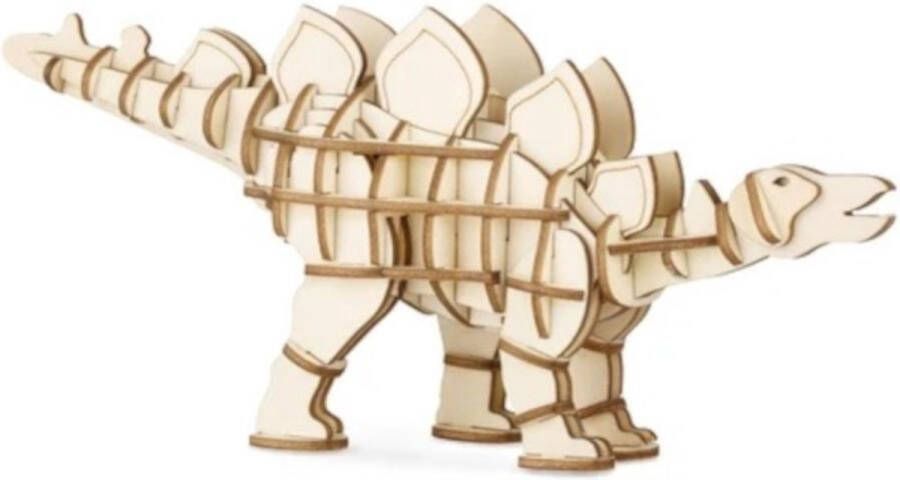 Kikkerland Stegosaurus 3D houten puzzel Inclusief instructies Schoencadeautjes Sinterklaas