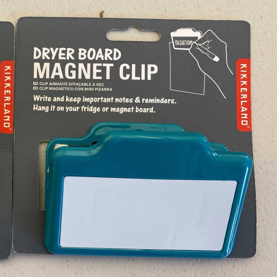 Kikkerland White Board Magneet Clip Koelkast clipmagneet om aantekeningen op te schrijven en aan te hangen Inclusief stift en wisser