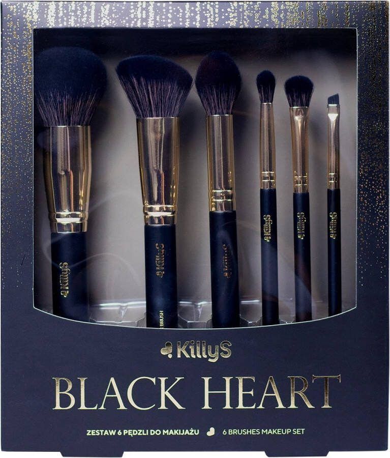 KillyS Black Heart 6-delige make-up kwastenset