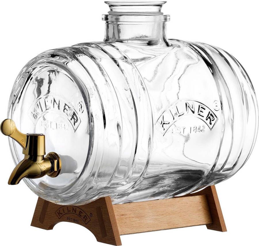 Kilner drankdispenser Barrel met koperkleurig kraantje en staander -3.5L