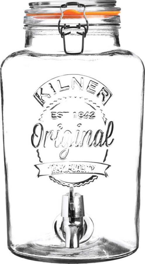 Kilner Drankdispenser Ruime opening Rond Incl. Tapkraantje Cadeauverpakking 5L