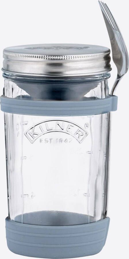 Kilner set To Go Lunch box Bokaal uit glas en spork 500ml