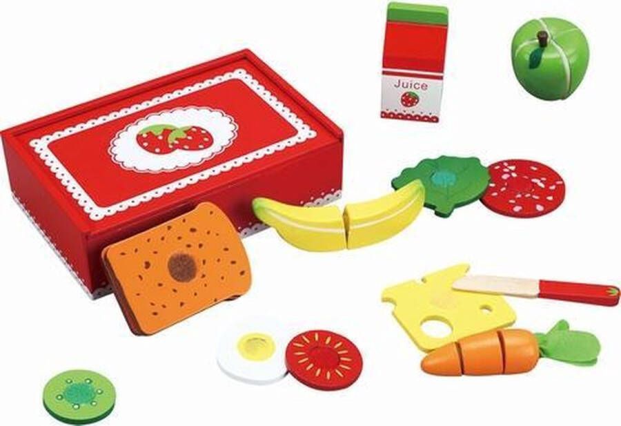 Kimano Houten speelgoed snijset lunchbox Aardbei
