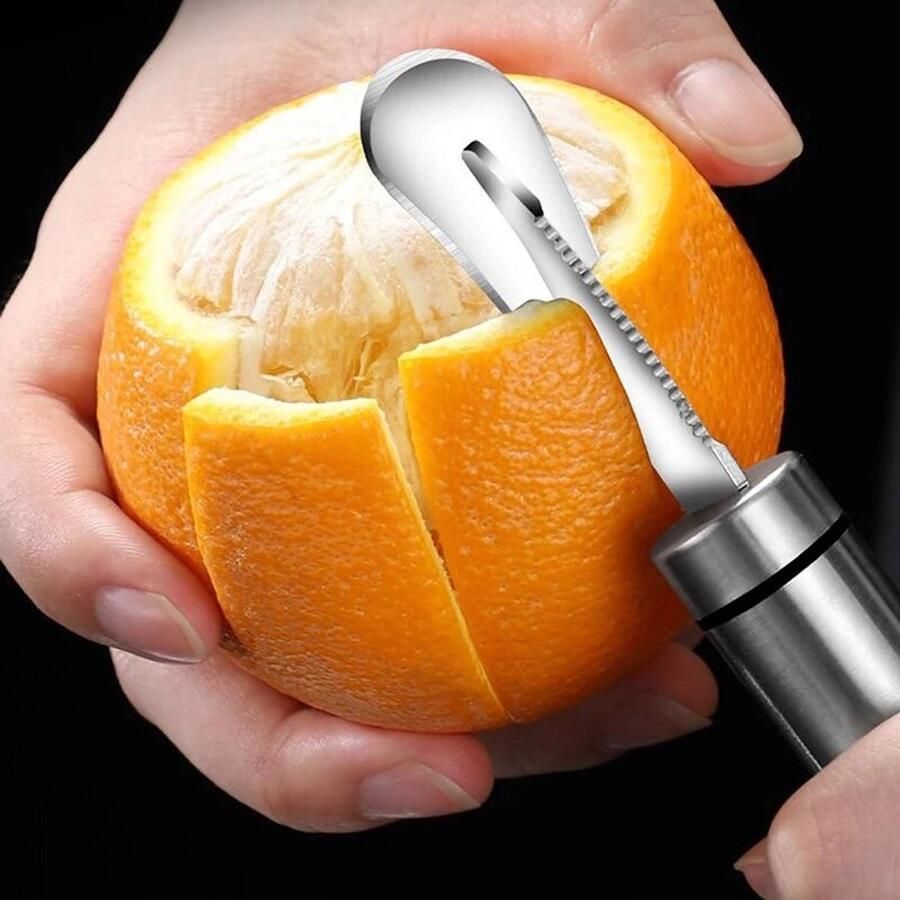 KimDo Roestvrij staal Fruitschiller sinaasappelschillers Citrus grapefruit mandarijn citroen sinaasappel schiller Vinger opener Schilhulp Peller Dunschiller