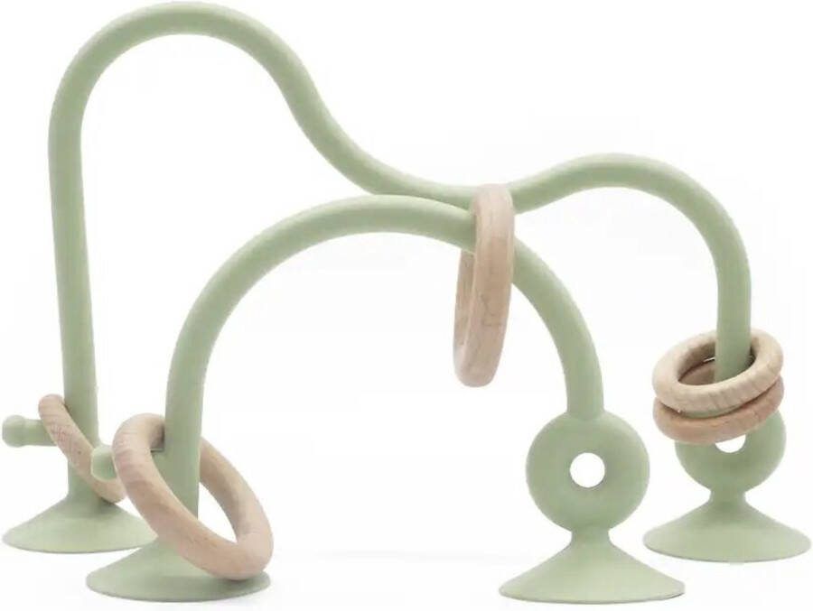 KimDo Kinderstoel speelgoed met zuignap Groen Speeltje Baby Educatief Montessori Doolhof Bijtring Bijtspeelgoed