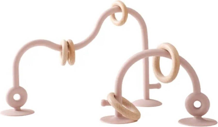 KimDo Kinderstoel speelgoed met zuignap Roze Speeltje Baby Educatief Montessori Doolhof Bijtring Bijtspeelgoed
