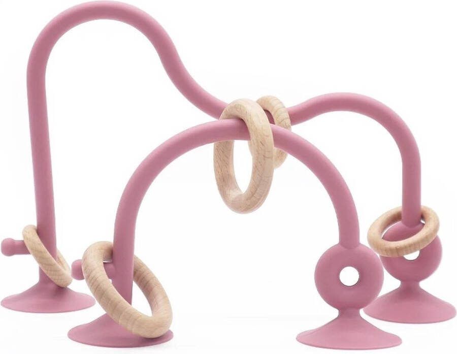 KimDo Kinderstoel speelgoed met zuignap Roze Speeltje Baby Educatief Montessori Doolhof Bijtring Bijtspeelgoed