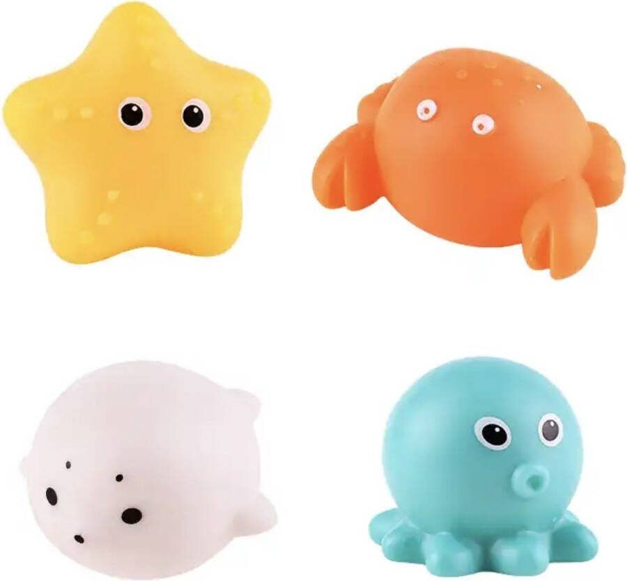 KimDo Lichtgevend oceaan dieren badspeelgoed 4 Dieren Speelgoed Bad Jongen Meisje Badspeeltjes Baby