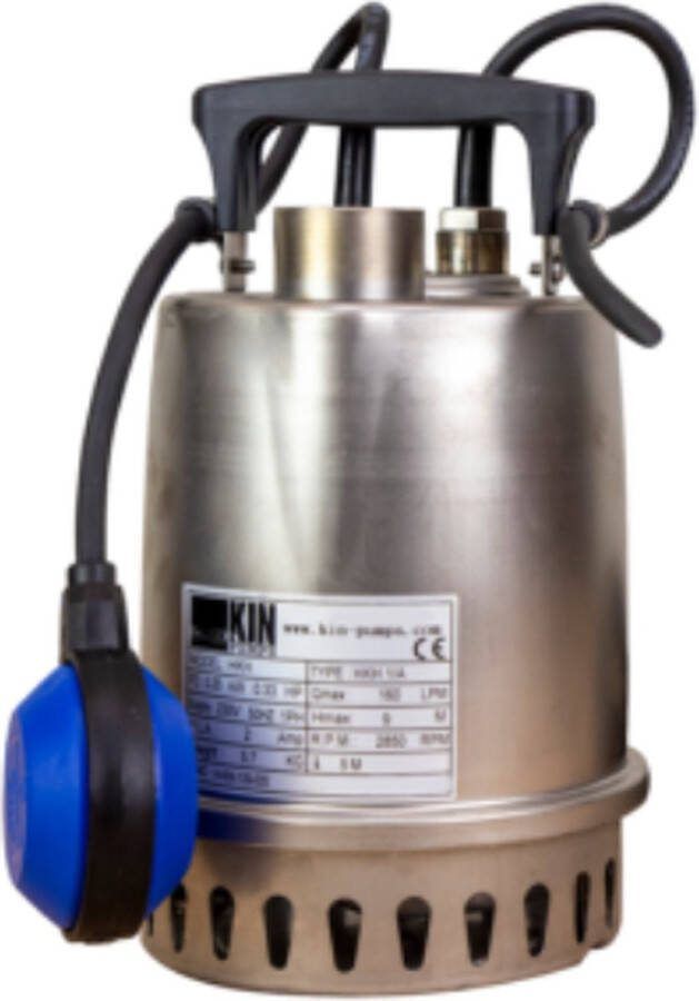 Kin Dompelpomp met vlotter pumps HKH 1A RVS inclusief 10 meter snoer (Max. capaciteit 9 6m� h)