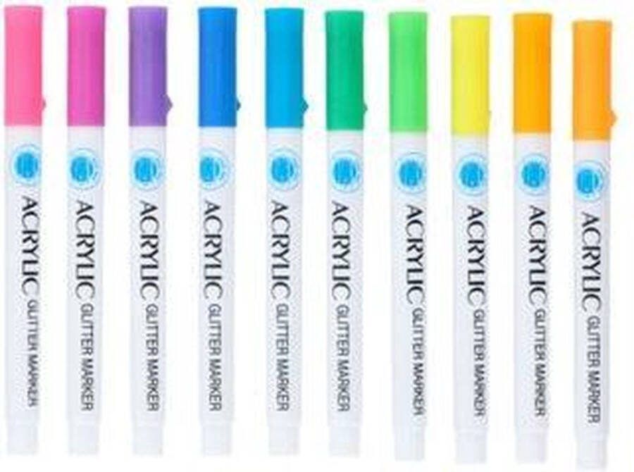 Kindercrea Acrylstiften Glitter 10st
