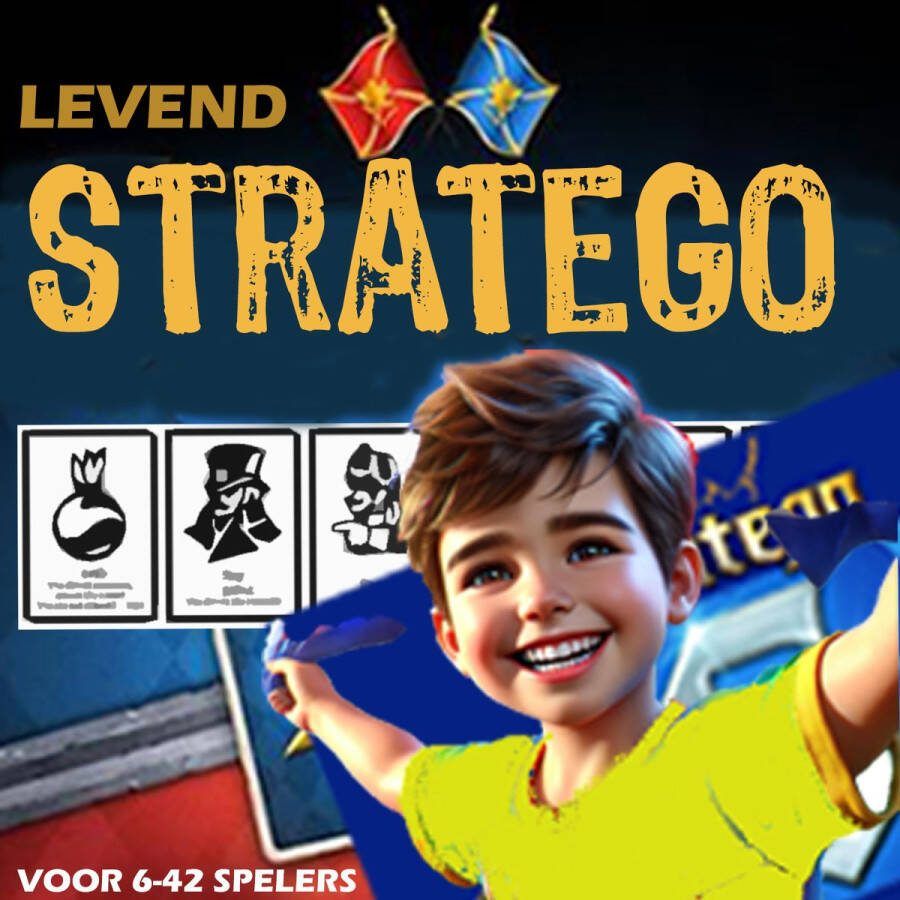 Kinderfeestje-Idee Levend Stratego Actiespel Spannend om buiten te spelen! 7-99 jaar