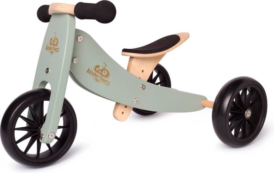 Kinderfeets 2-in-1 houten loopfiets & driewieler vanaf 1 jaar Tiny Tot Groen