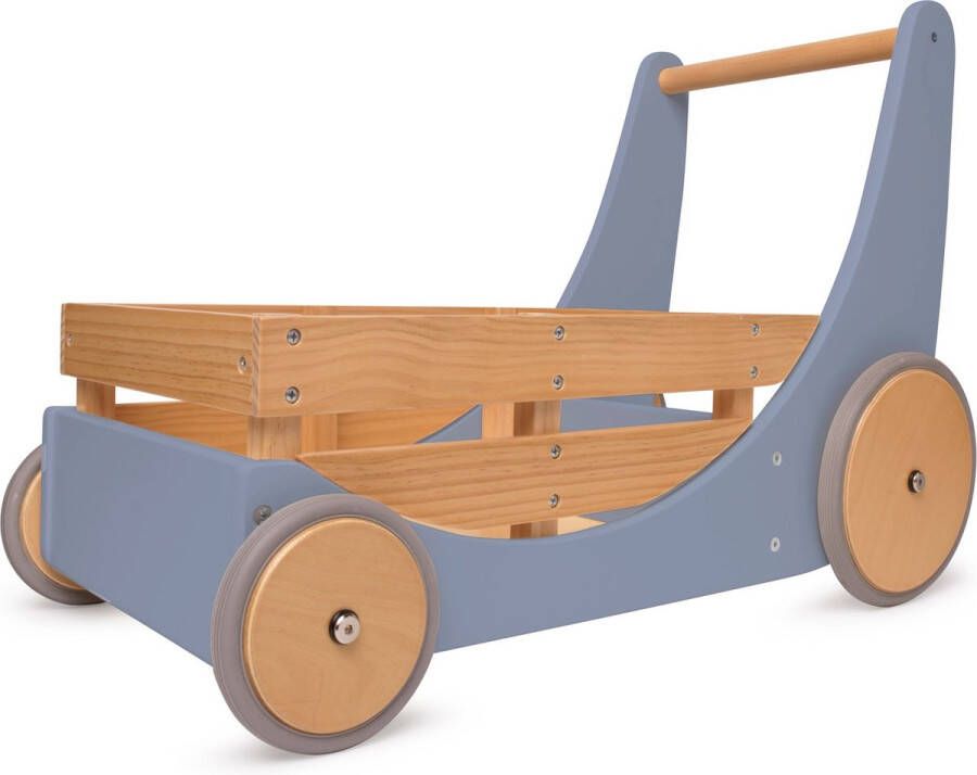 Kinderfeets 2-in-1 Houten Opbergkar & Loopwagen Slate Blue