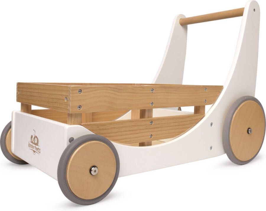 Kinderfeets 2-in-1 Houten Opbergkar & Loopwagen Wit