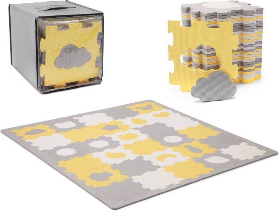 KinderKraft LUNO SHAPES 3D schuimmat puzzelmat 30 stuks 185x165 cm 1 2 cm dik niet-giftig EVA-schuim waterdicht en gemakkelijk schoon te maken verstelbaar formaat ondersteunt kruipen en eerste stapjes vanaf 10 maanden Zwart