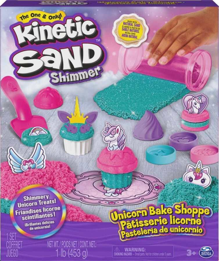 Kinetic Sand Shimmer Speelzand Eenhoorn Bakkerij speelset 2 kleuren 453g Sensorisch Speelgoed