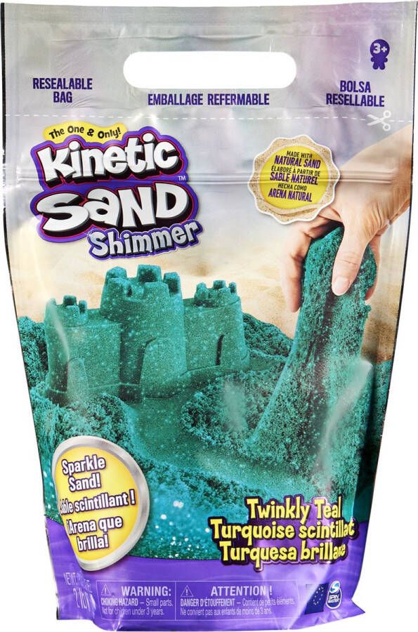 Kinetic Sand Sprankelend Blauwgroen Natuurlijk Glinsterend Zand 907 g Sensorisch speelgoed