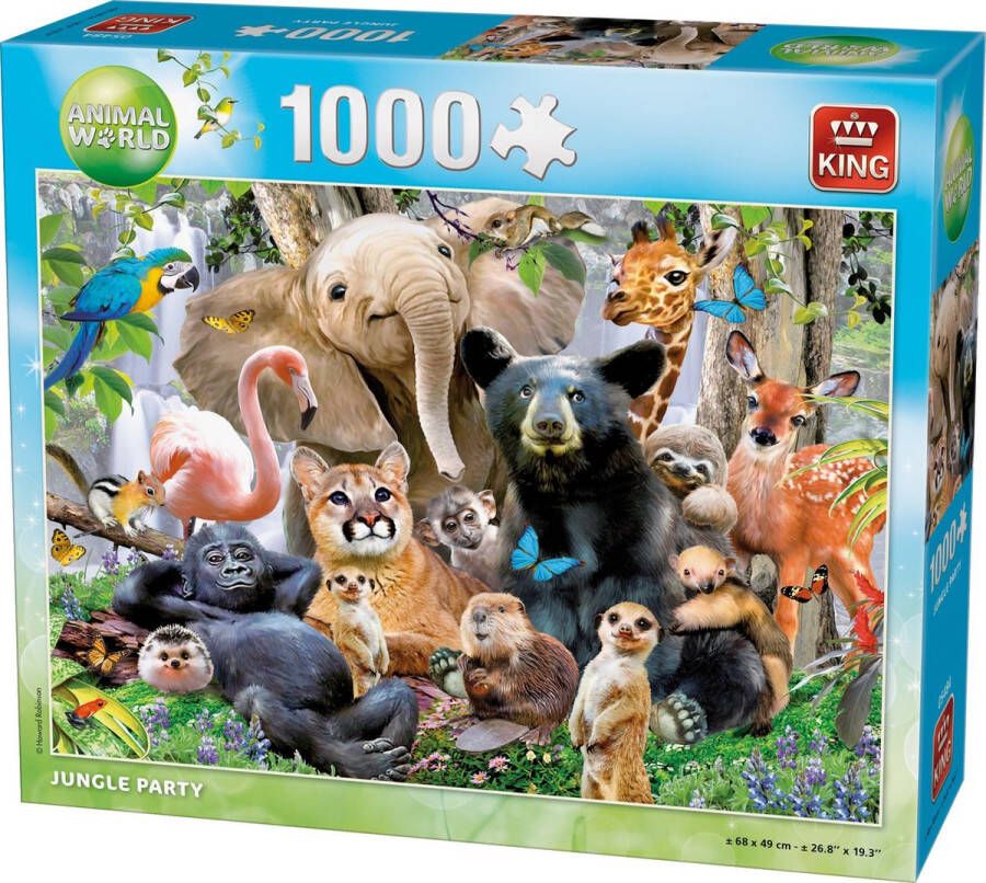 King International King Puzzel Animal World Jungle Party 1000 Stukjes