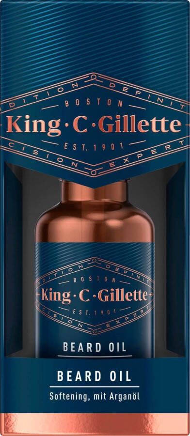 King C. Gillette Baardolie verrijkt met plantaardige Arganolie Jojo-olie Avocado-olie Macadamia-Zaadolie en Amandelolie (30 ml)