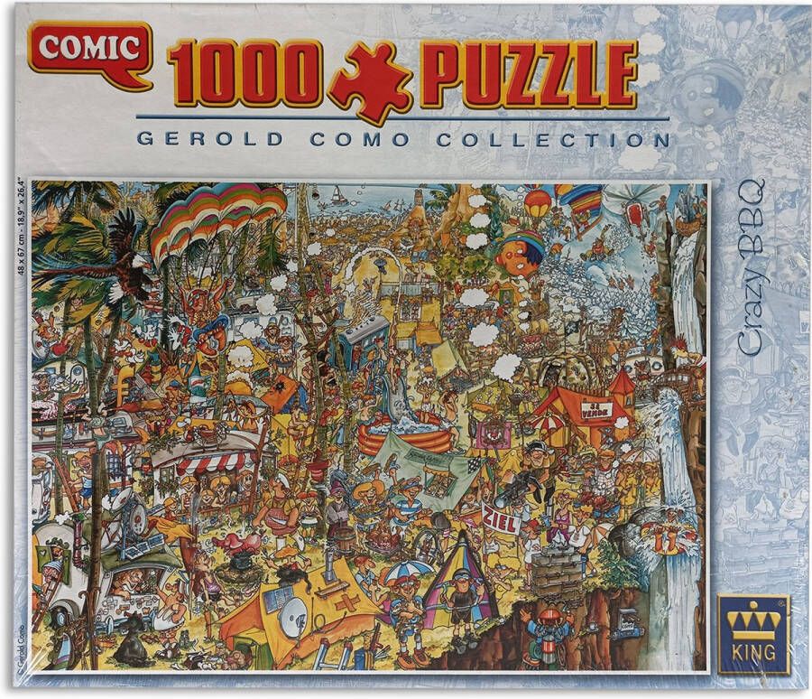 King Comic Puzzel 1000 Stukjes (48 x 67 cm) Crazy BBQ Cartoon Legpuzzel