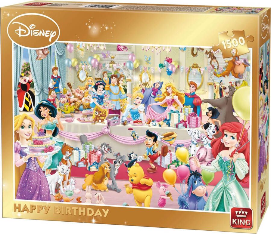 King Disney Puzzle 1500 Stukjes Happy Birthday Volwassenen en Kinderen