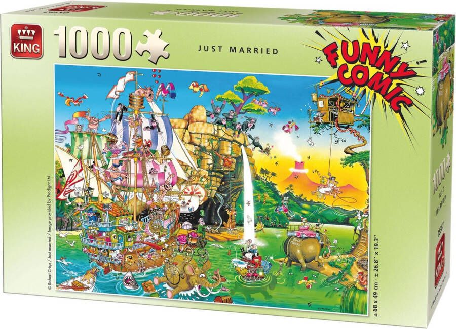 King Funny Comic Puzzel Just Married 1000 Stukjes Legpuzzel (68 x 49 cm)