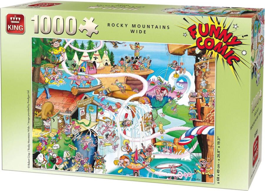 King Funny Comic Puzzel Rocky Mountains Wide 1000 Stukjes