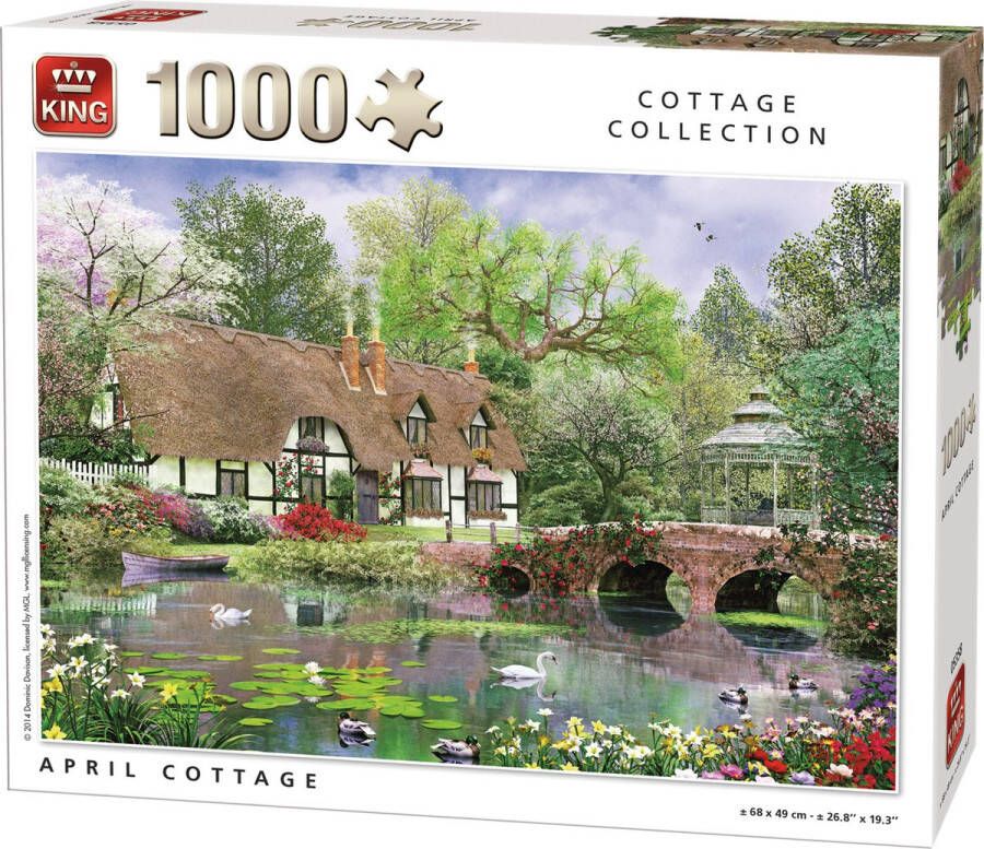 King International King Puzzel Cottage Collection April Cottage 1000 Stukjes