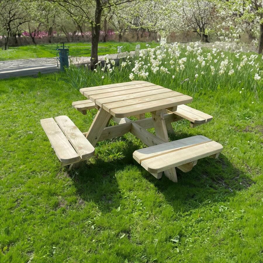 KING 6-PACK Picknicktafel peuters Vierkant