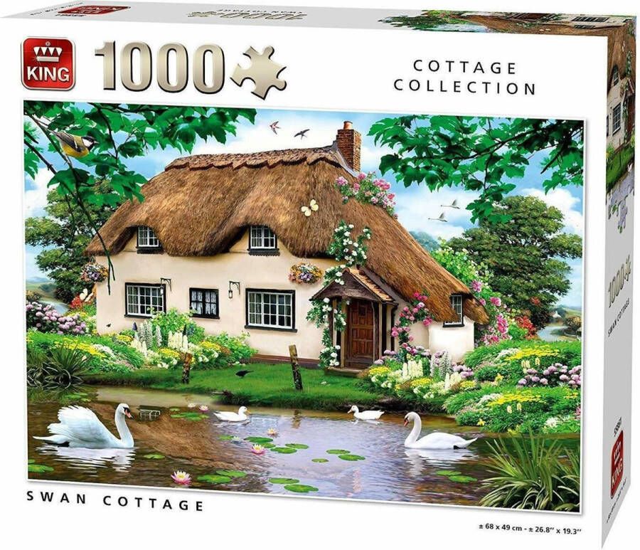 King Landschap Puzzel Huizen: Swan Cottage-1000 st. pieces