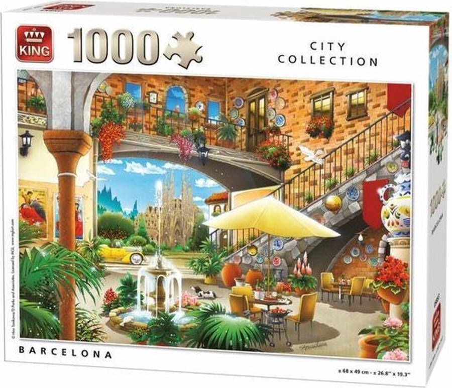 King legpuzzel 1000 stukjes Barcelona City Collection 68 x 49 cm legpuzzels voor volwassen
