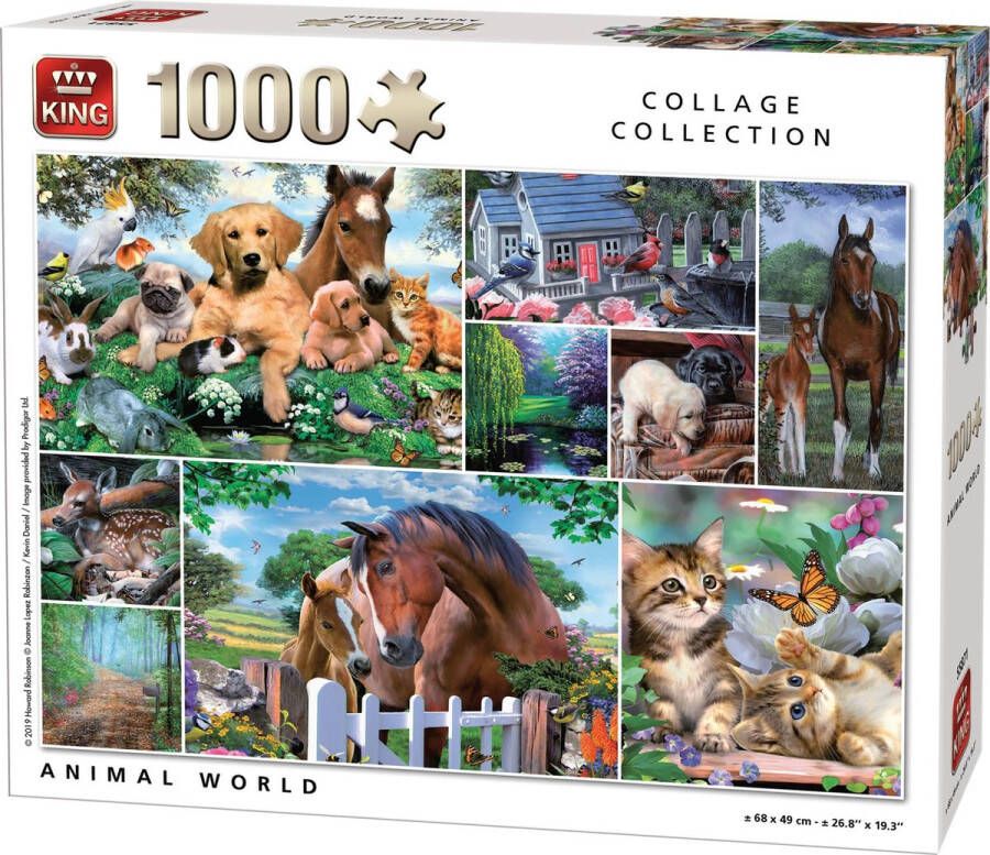 King Legpuzzel Animal World 1000 Stukjes