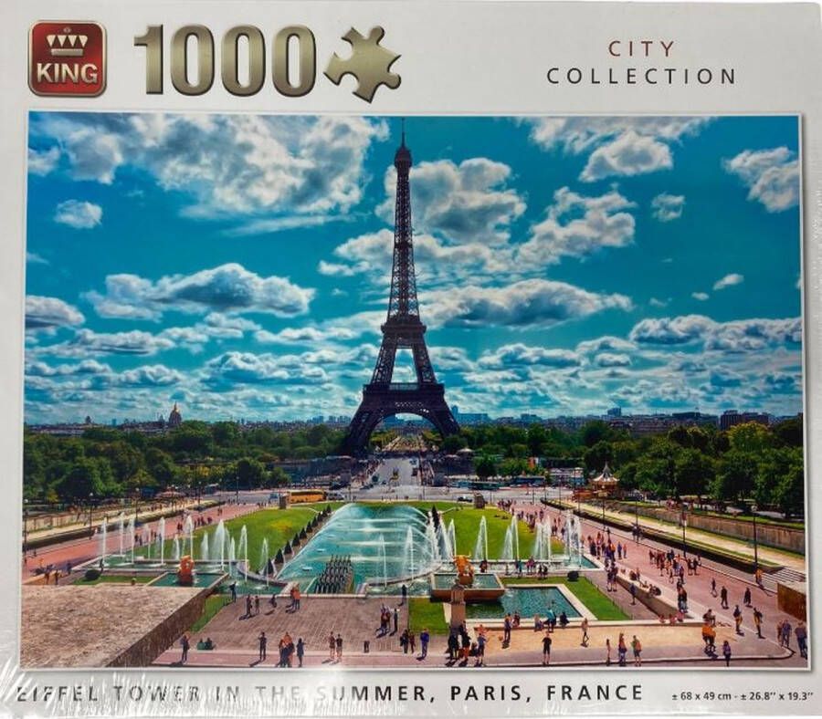 King Legpuzzel Eifeltoren Parijs in de zomer City collection legpuzzel voor volwassenen