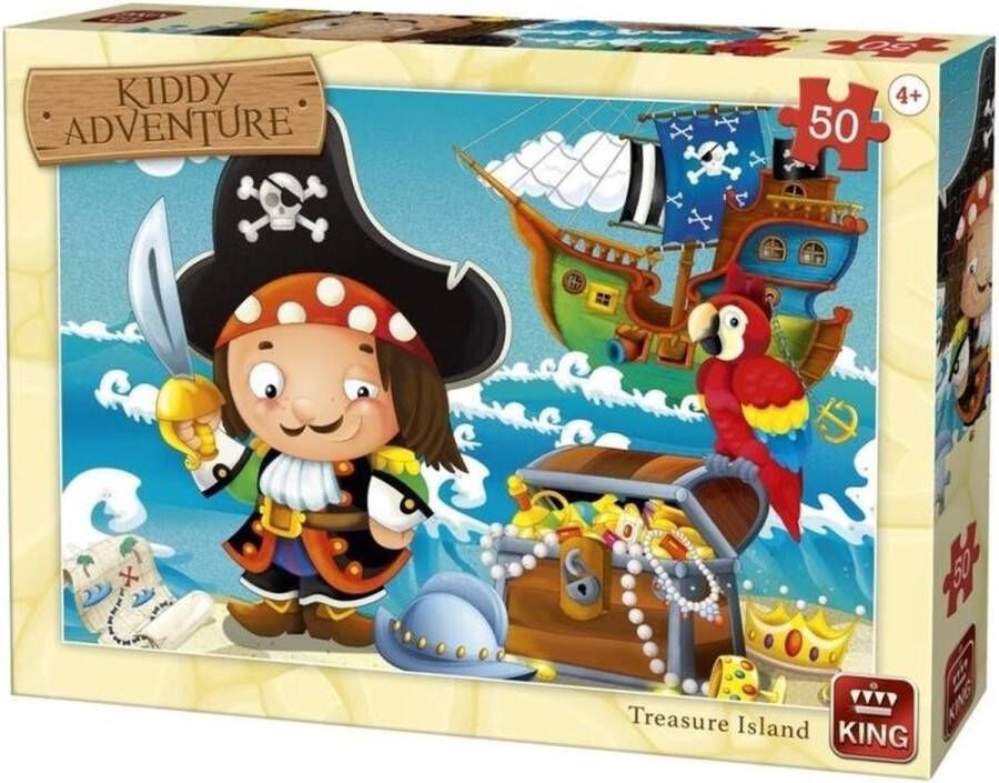 King International King Puzzel Kiddy Adventure Treasure Island 50 Stukjes