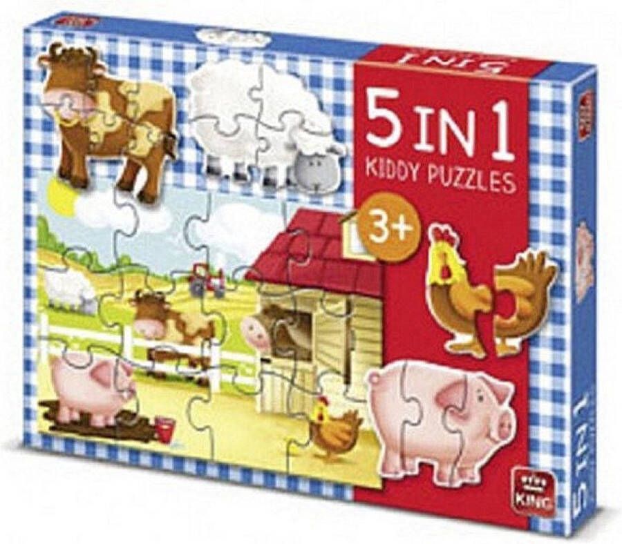 King International King puzzel 5-In-1 boerderij 2 + 3 + 4 + 6 + 12 stukjes