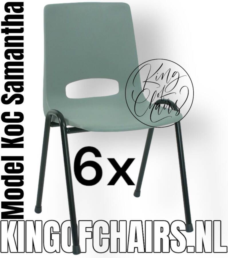King of Chairs Voordeelset 6 stuks KoC Samantha lichtgrijs met zwart onderstel. Kantinestoel stapelstoel kuipstoel vergaderstoel tuinstoel kantine stapel stoel kantinestoelen stapelstoelen kuipstoelen arenastoel De Valk 3320 bistrostoel schoolstoel bezoekersstoel