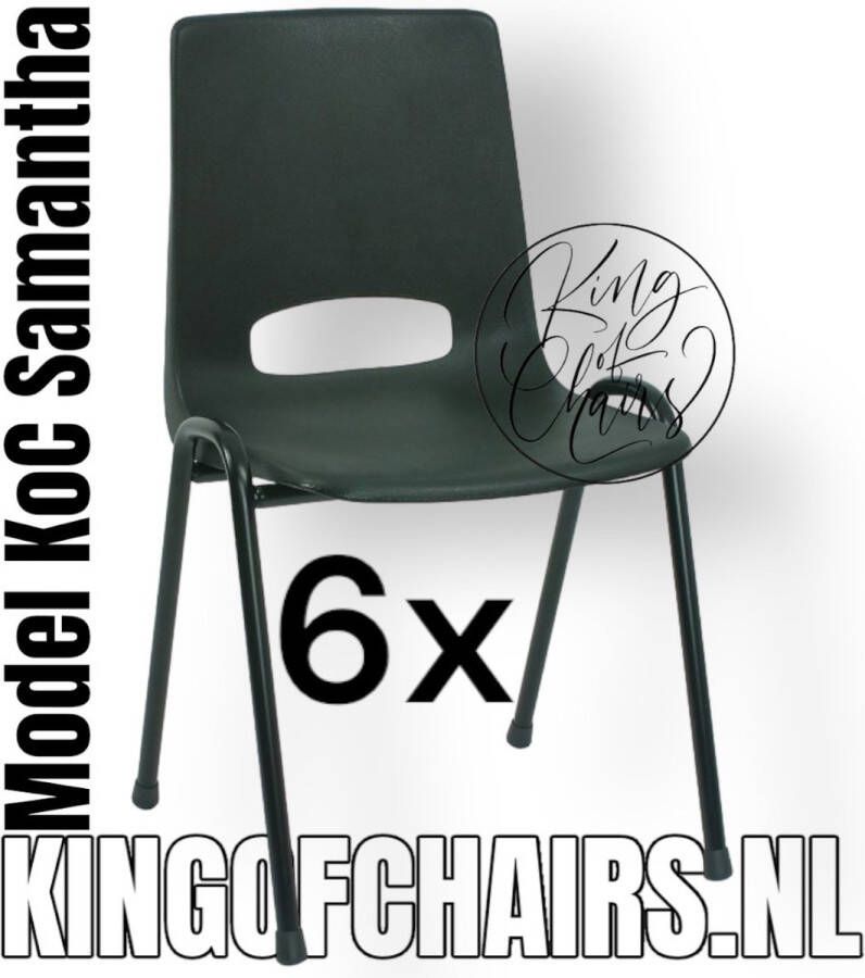 King of Chairs Voordeelset 6 stuks KoC Samantha zwart met zwart onderstel. Kantinestoel stapelstoel kuipstoel vergaderstoel tuinstoel kantine stoel stapel stoel kantinestoelen stapelstoelen kuipstoelen kerkstoel bistrostoel schoolstoel De Valk 3320 bezoekersstoel